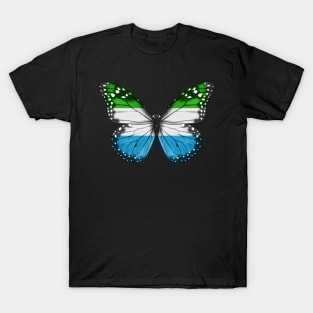 Sierra Leonean Flag  Butterfly - Gift for Sierra Leonean From Sierra Leone T-Shirt